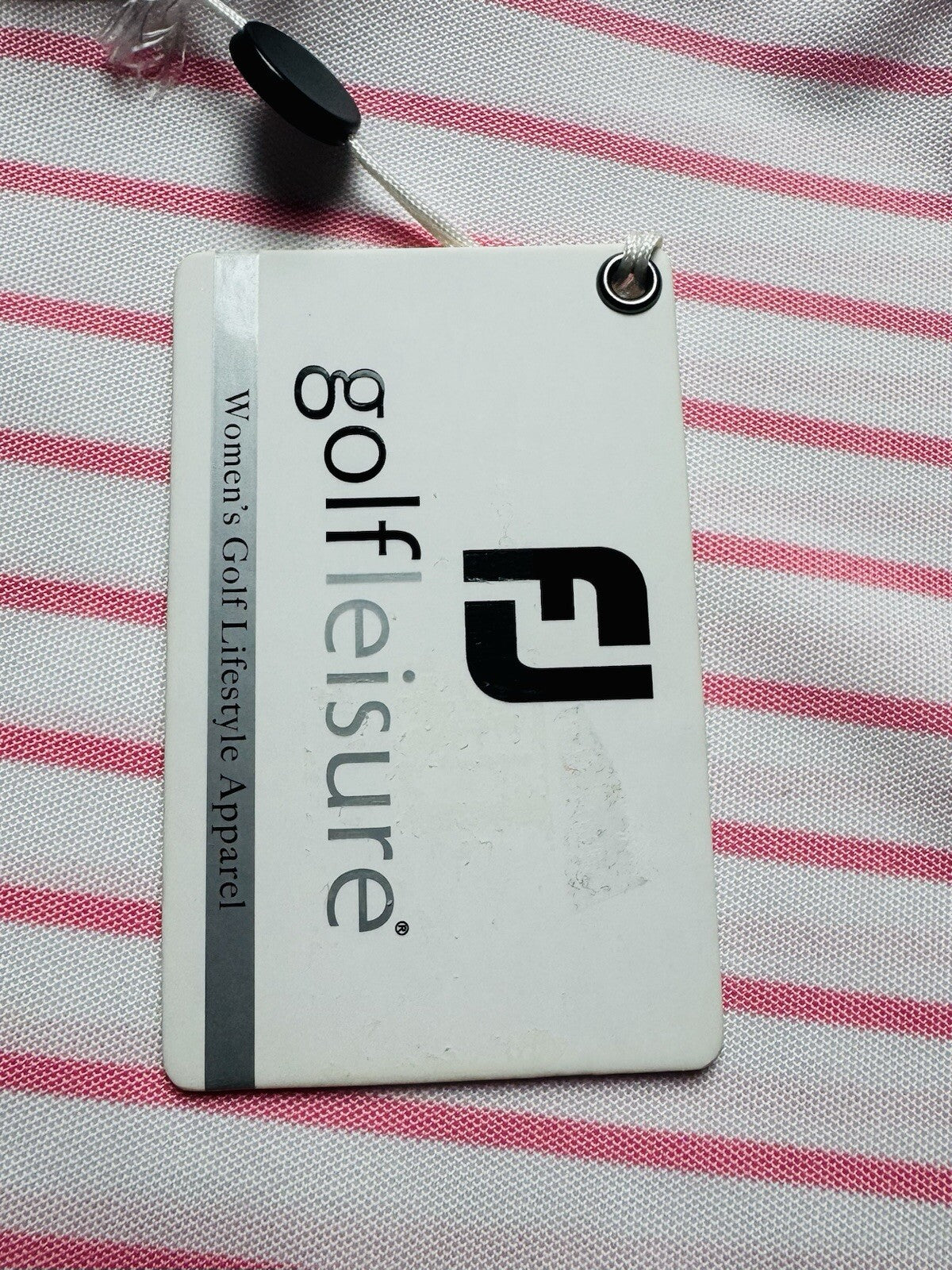 FootJoy Women's Pink ,white Golf Polo Shirt  Sz M  (B.139)