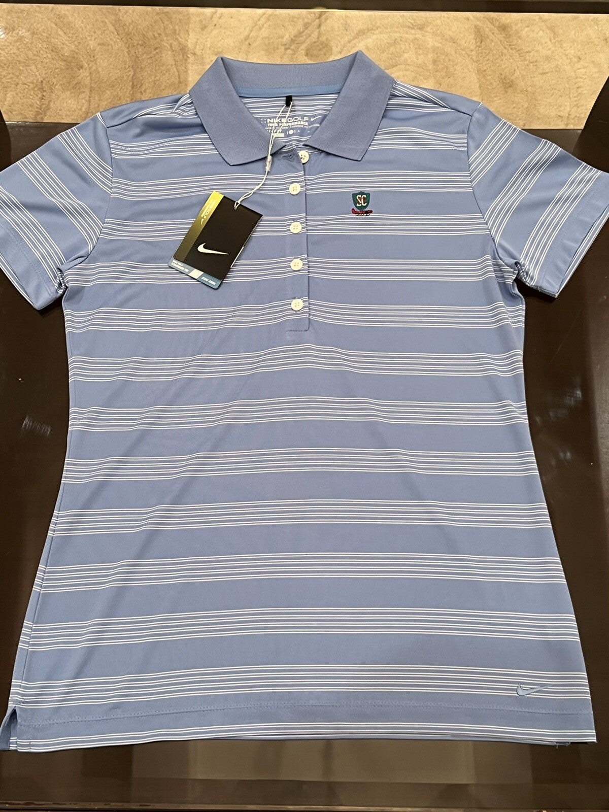 NIKEGOLF Women's Golf Polo Shirt Stripes Sz S       (B.16)