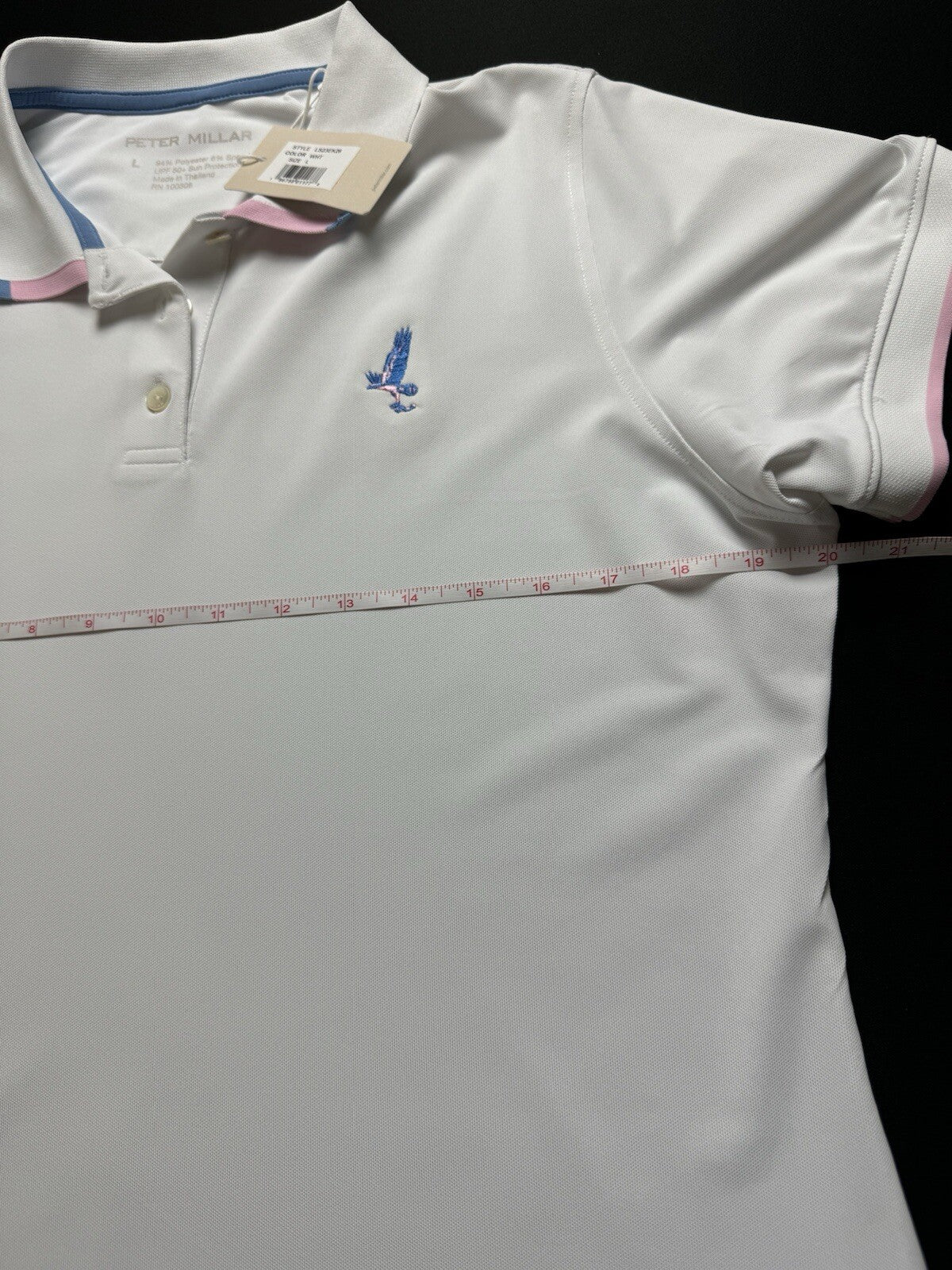 Peter Millar Women’s Golf Polo Shirt White Sz L. (B.80)