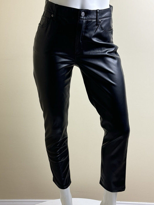 $109 SAM EDELMAN Women’s  Black Faux Leather Pants Sz 28  (B.89)