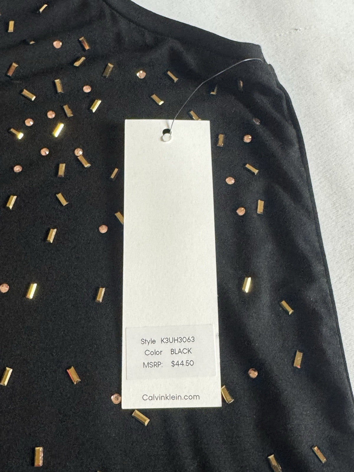 $44 CALVIN KLEINWomen’s Tank Top W/ Rhinestones Size L.       (B.044)