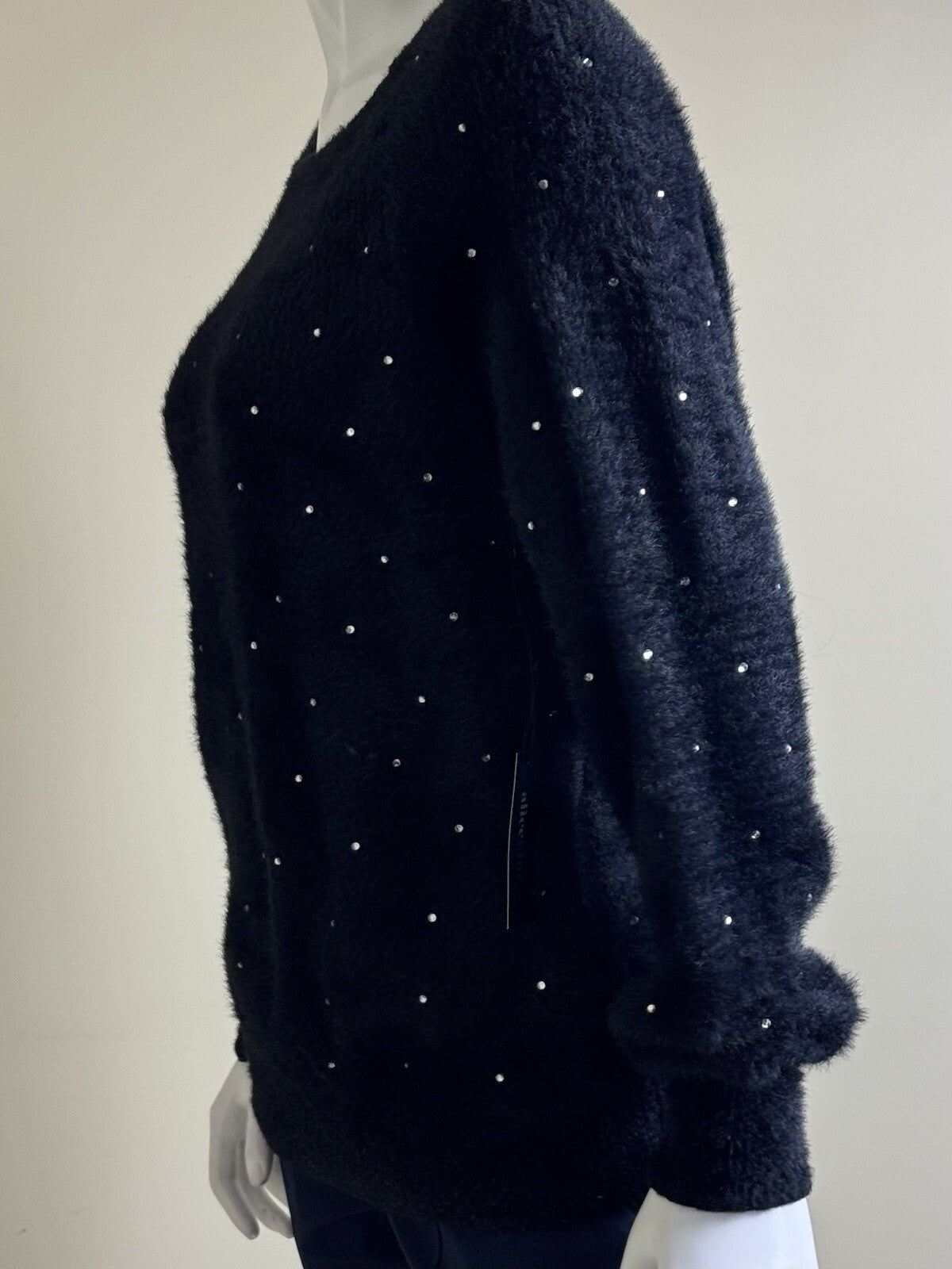 Alice Blue Women's Black Rhinestone Sweater Size L. (B.110)