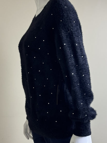 Alice Blue Women's Black Rhinestone Sweater Size L. (B.110)