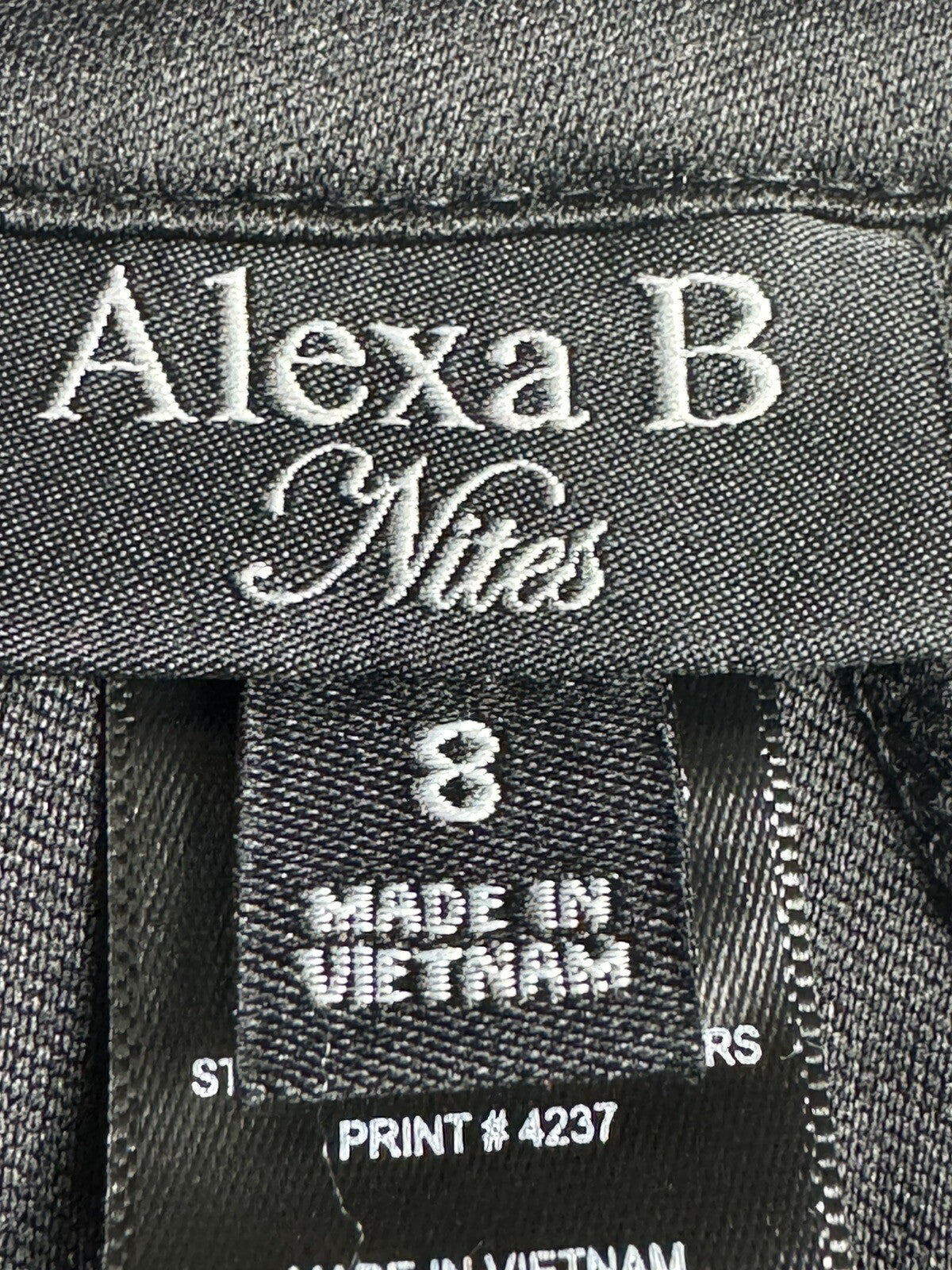 NWT Alexa B Nites Black Glittery Dress Size 8 Back Zipper (69)