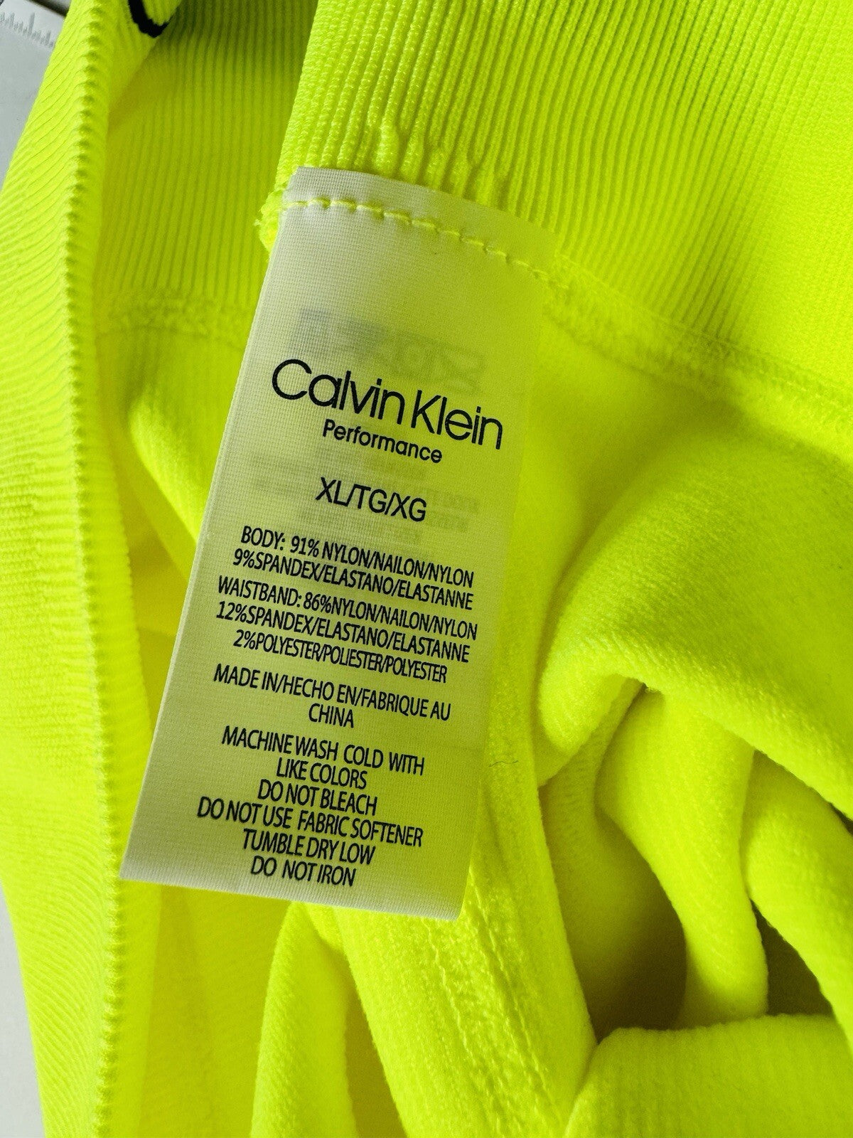 $69 Calvin Klein Performance Women’s Neon Leggings Sz XL.     (B.169)