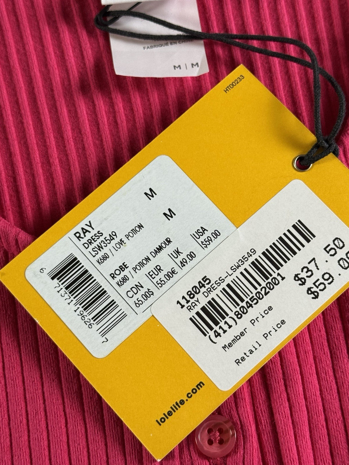 LOLE Knit Sleeveless Dress Pink Sz M.  (B.062)