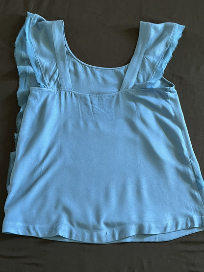 Ella Moss Women's Top Blue Cotton Blouse Sz M