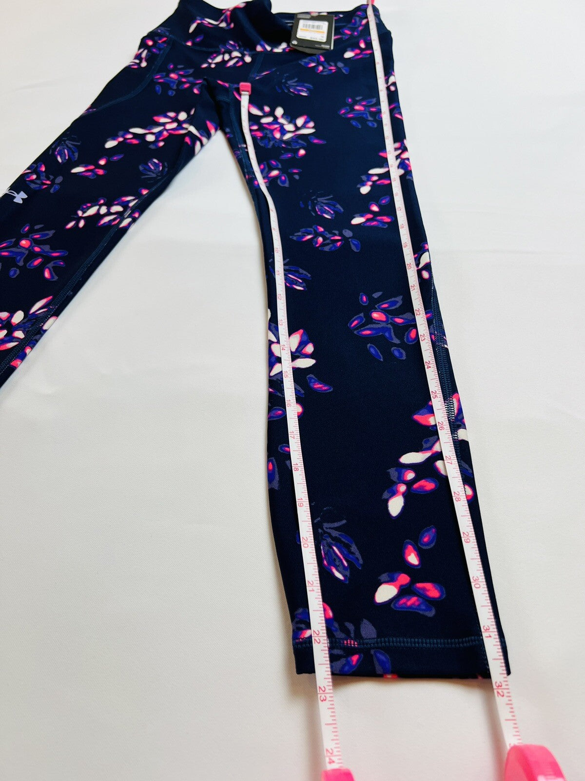 Under Armour Women’s Leggings HeatGear Hi Rise Compression Sz S Floral Black