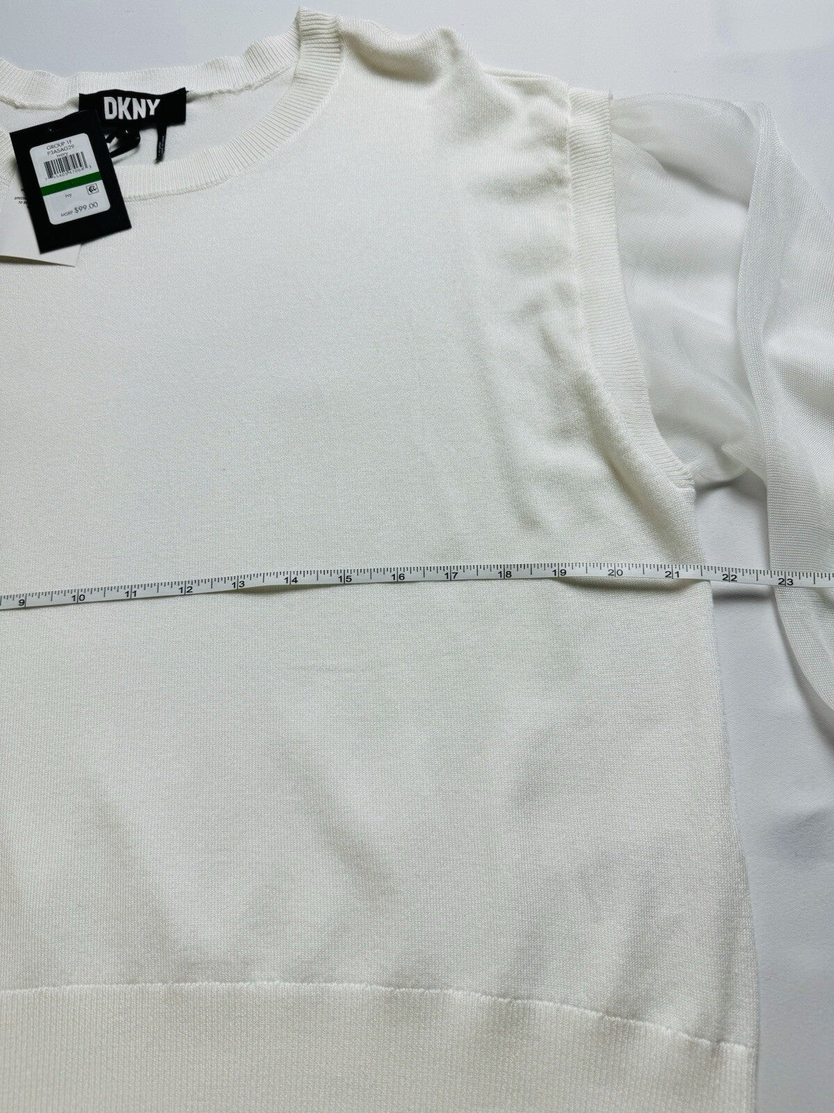 $99 DKNY Women’s Mesh Long Sleeves Shirt Sweater Size L.      (B.99)