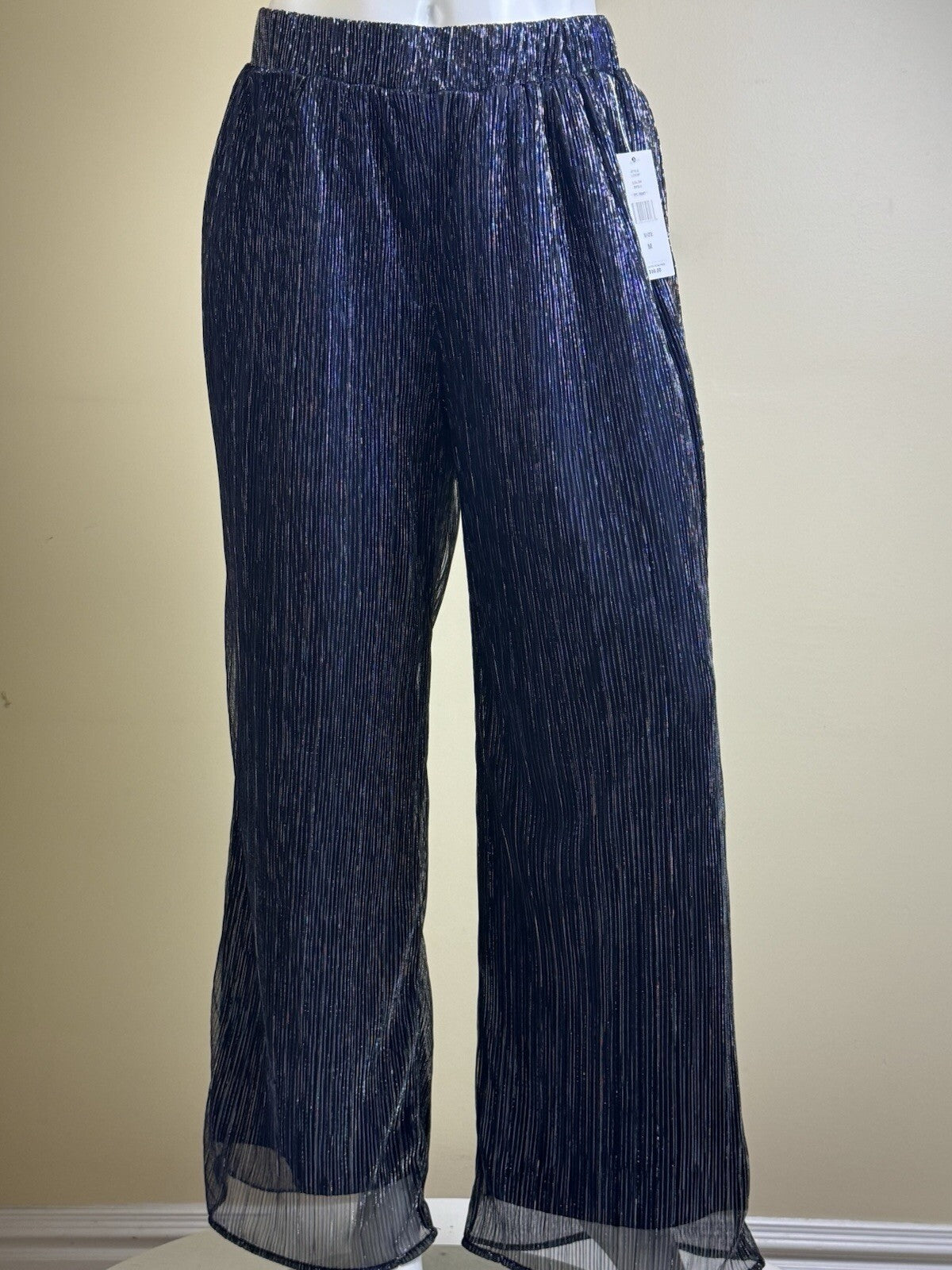 $99 JM Studios by John Meyer Women's Sparkle Blue Pants Sz M (B.142/1)