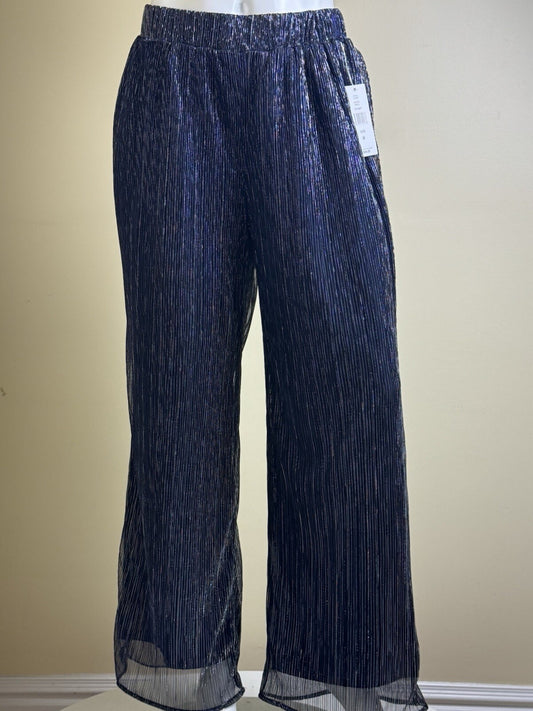 $99 JM Studios by John Meyer Women's Sparkle Blue Pants Sz M (B.142/1)