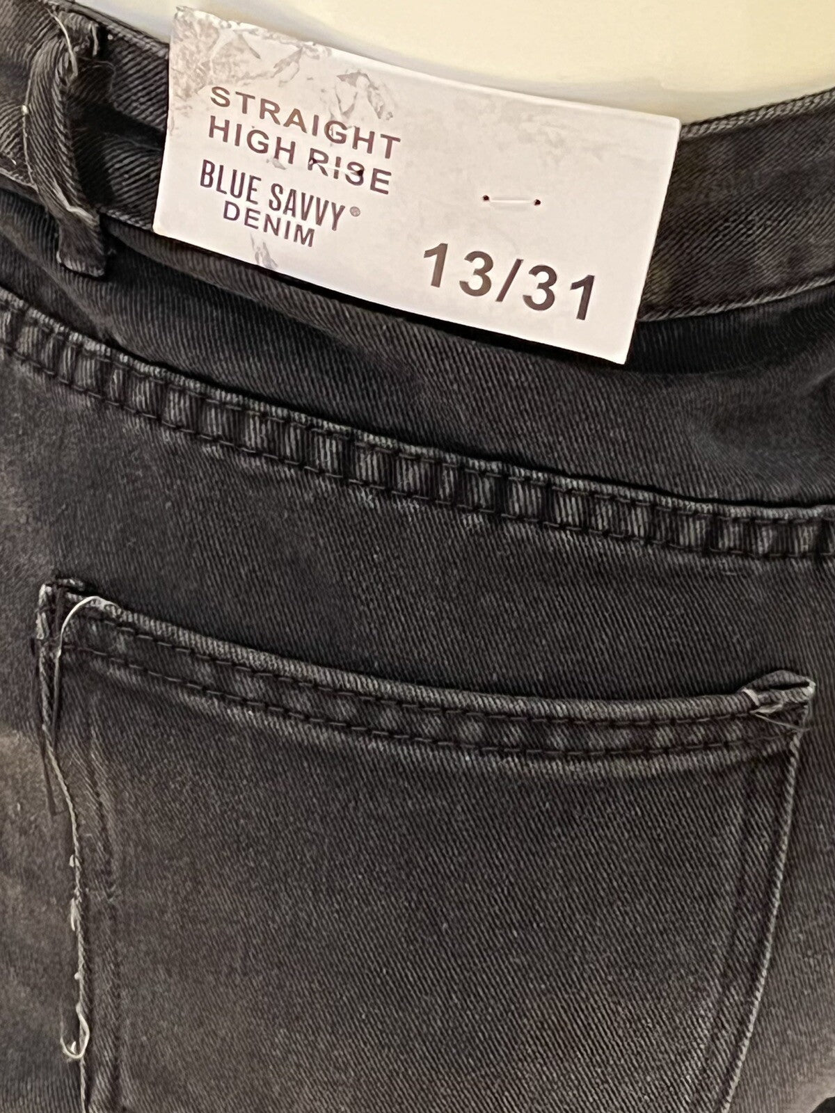 Blue Savvy Mom Jeans Straight Leg Denim Stretch Women's Size 13/31