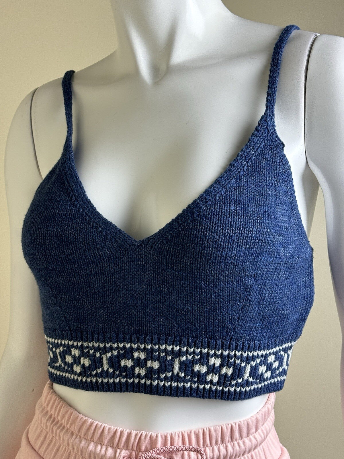 $148 POLO RALPH LAURE Knit Bra Top Navy Sz L  (B.104)