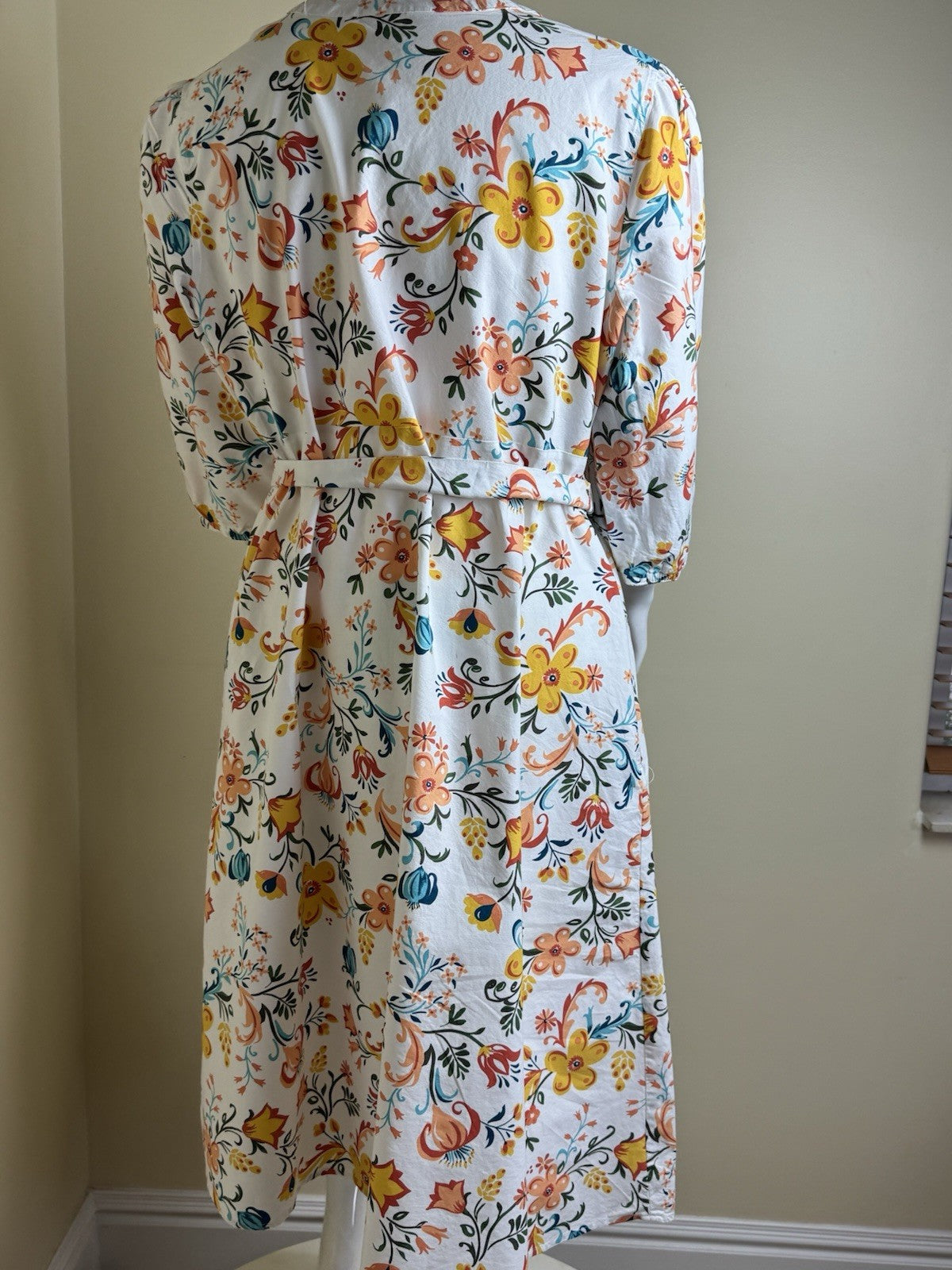 Croft & Barrow White Multi Floral Cotton Dress Sz 2X. (B.169/1)