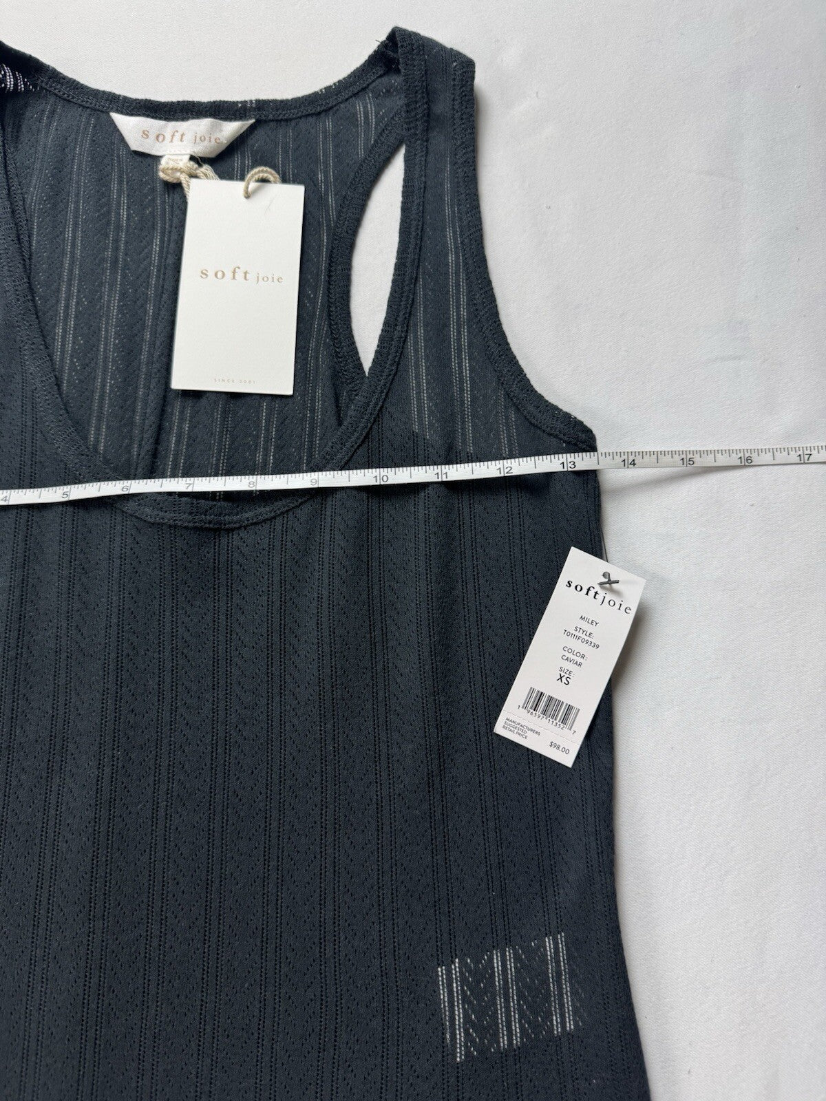 $98 SOFT JOIE MILEY Black TANK TOP Sz XS. (B.134)