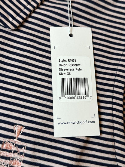 Renwick Women’s Polo Shirt Sz XL Golf Striped Cotton (77)