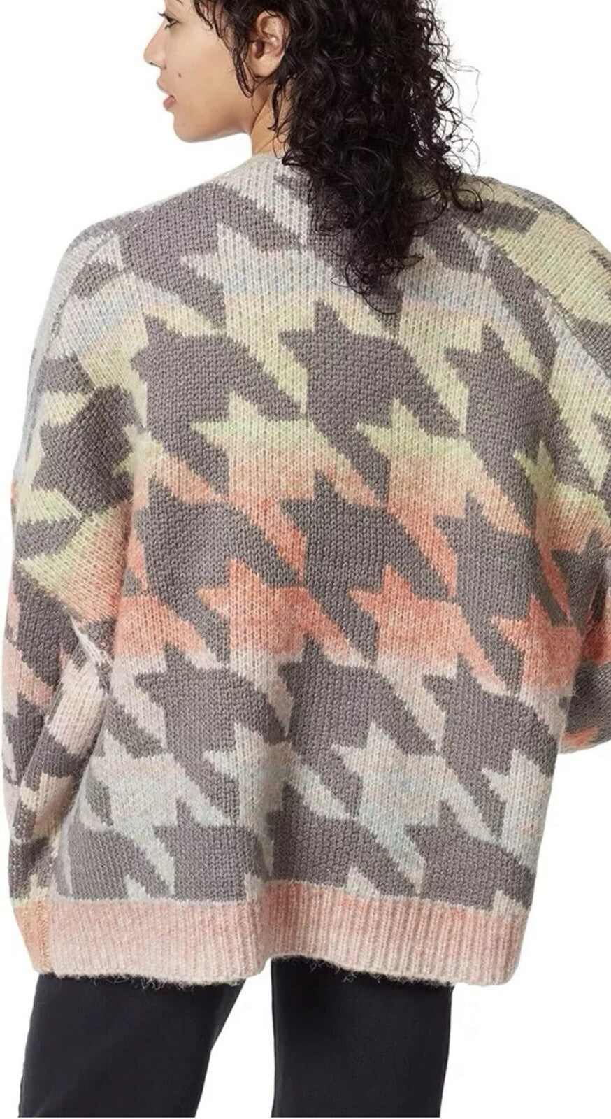 $99 Circus NY Women’s Houndstooth Cardigan Sweater Size M. (B.101)