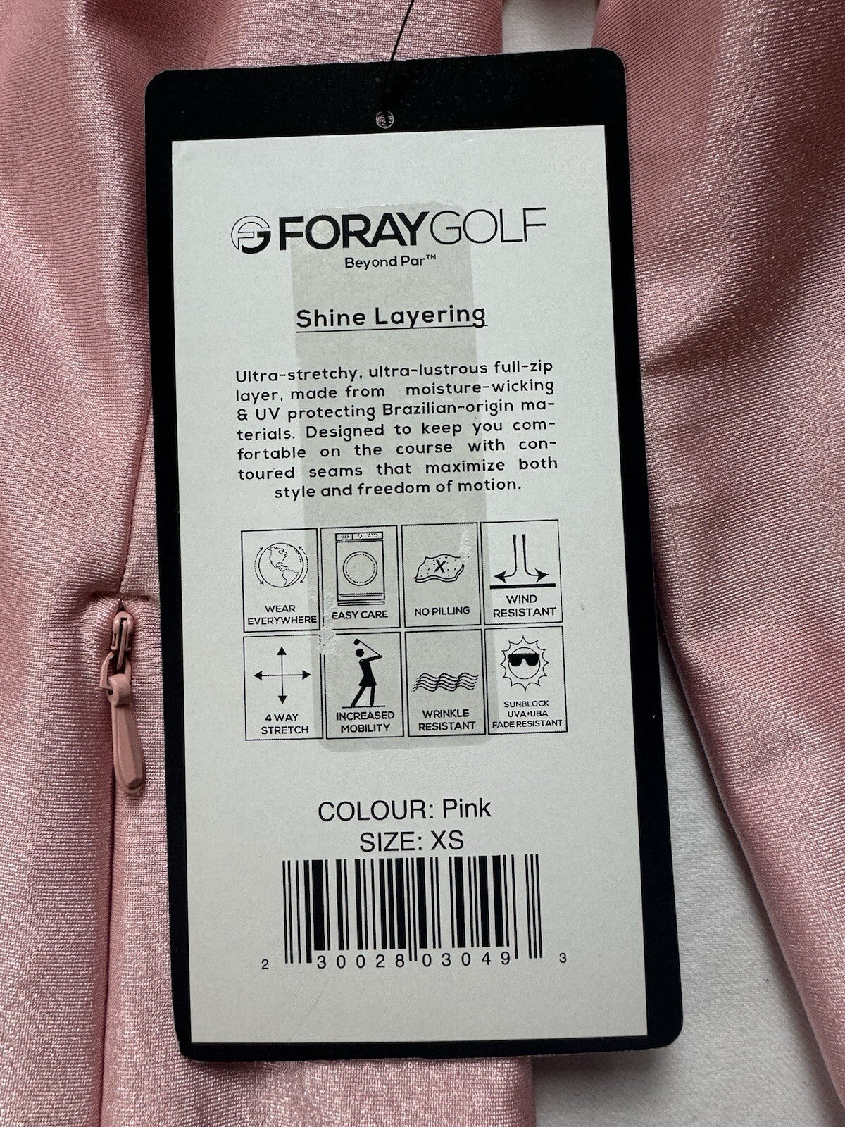 FORAY Women’s GOLF SHINE LAYERING JACKET Sz XS Pink   (B.104)