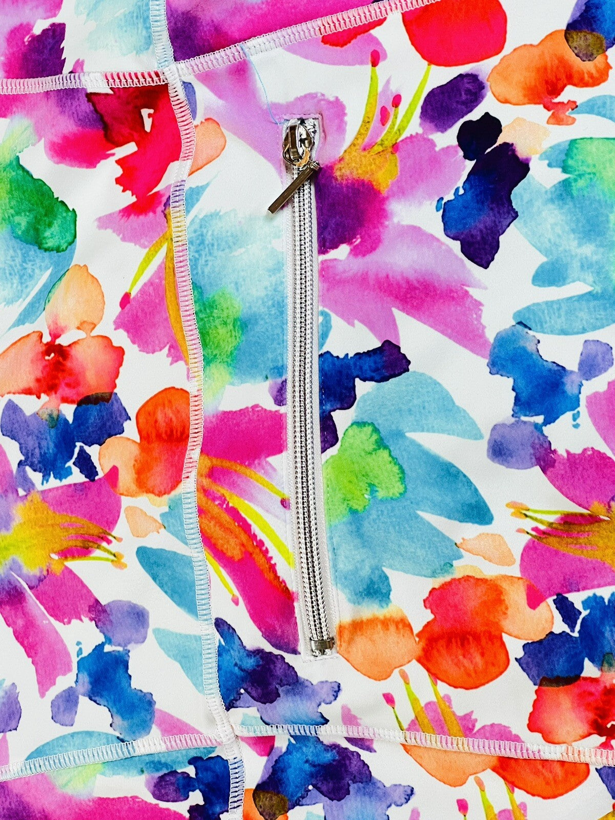 SKIE Women's Golf Long Sleeve Full Zip Sweatshirt Sz L Multicolor Floral