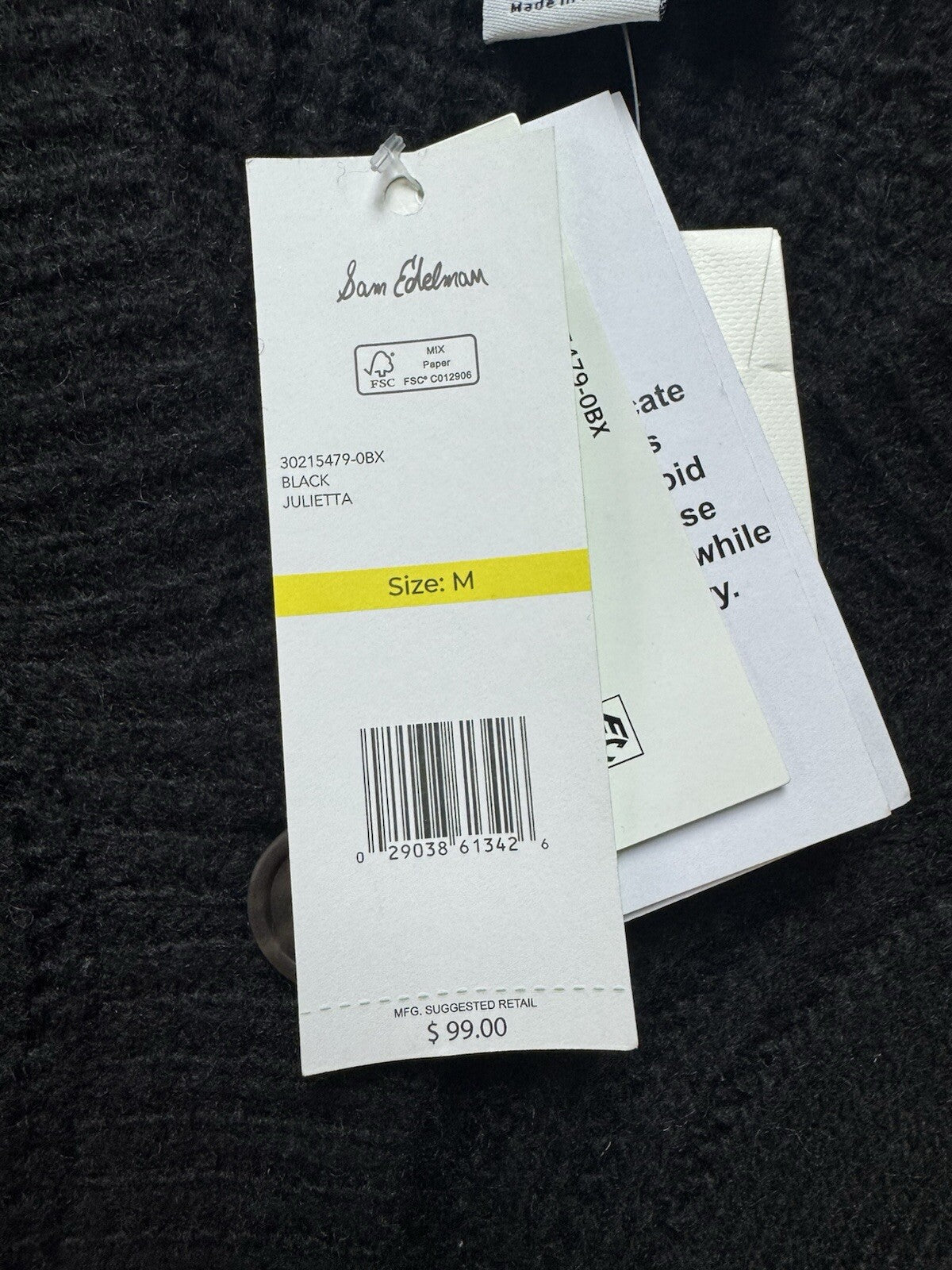 $99 Sam Edelman Women’s Julietta Black Crochet Cardigan Sz M. (B.109)