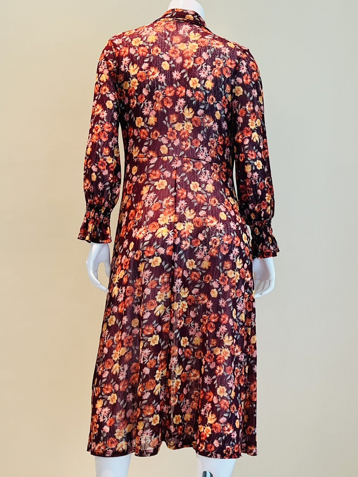 Ember Women’s Size M Floral Sheer Robe Cover-up Dress Long Sleeves