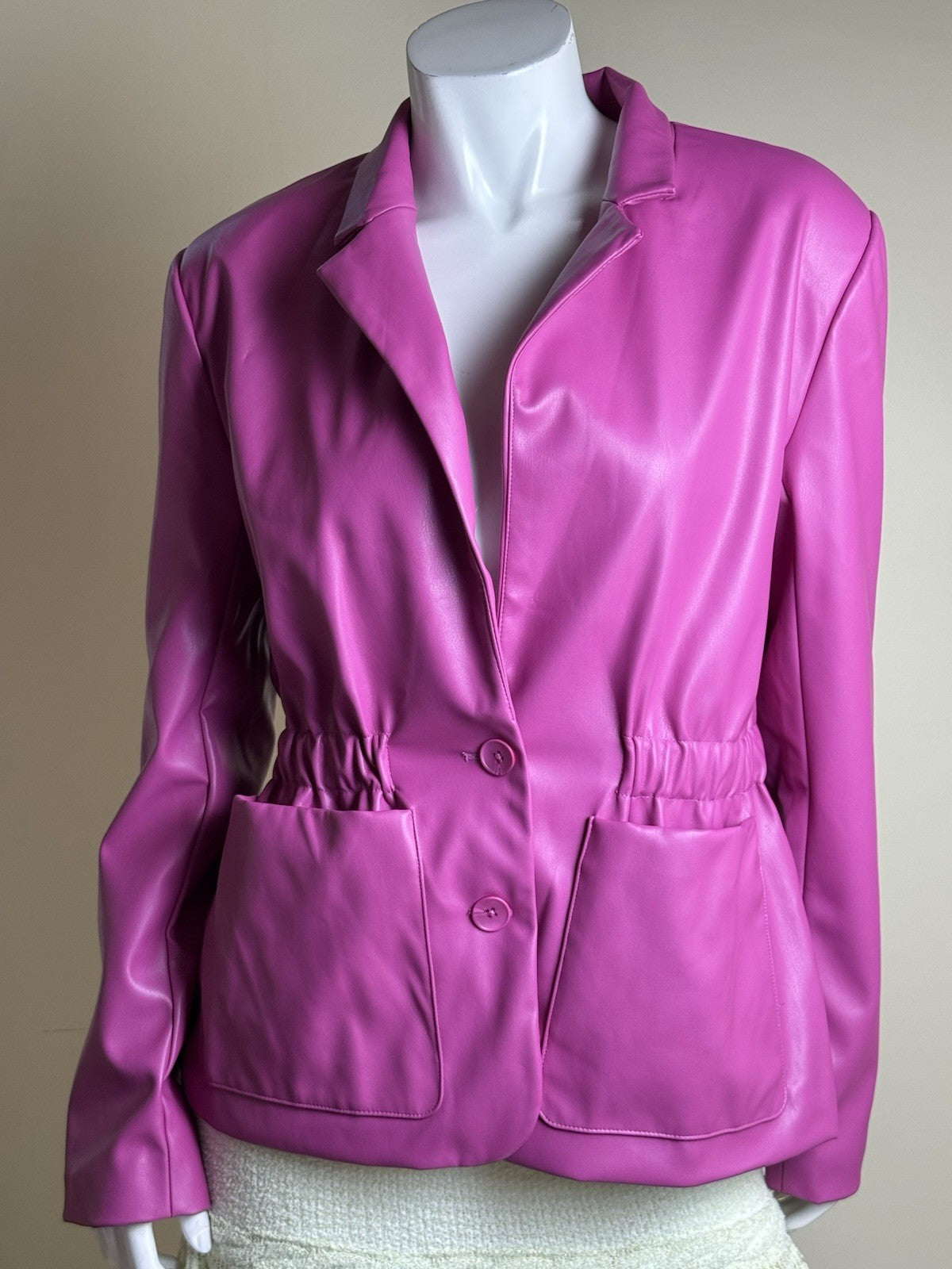 $99 STEVE MADDEN Faux-Leather Jacket Sz L.  (B.119)