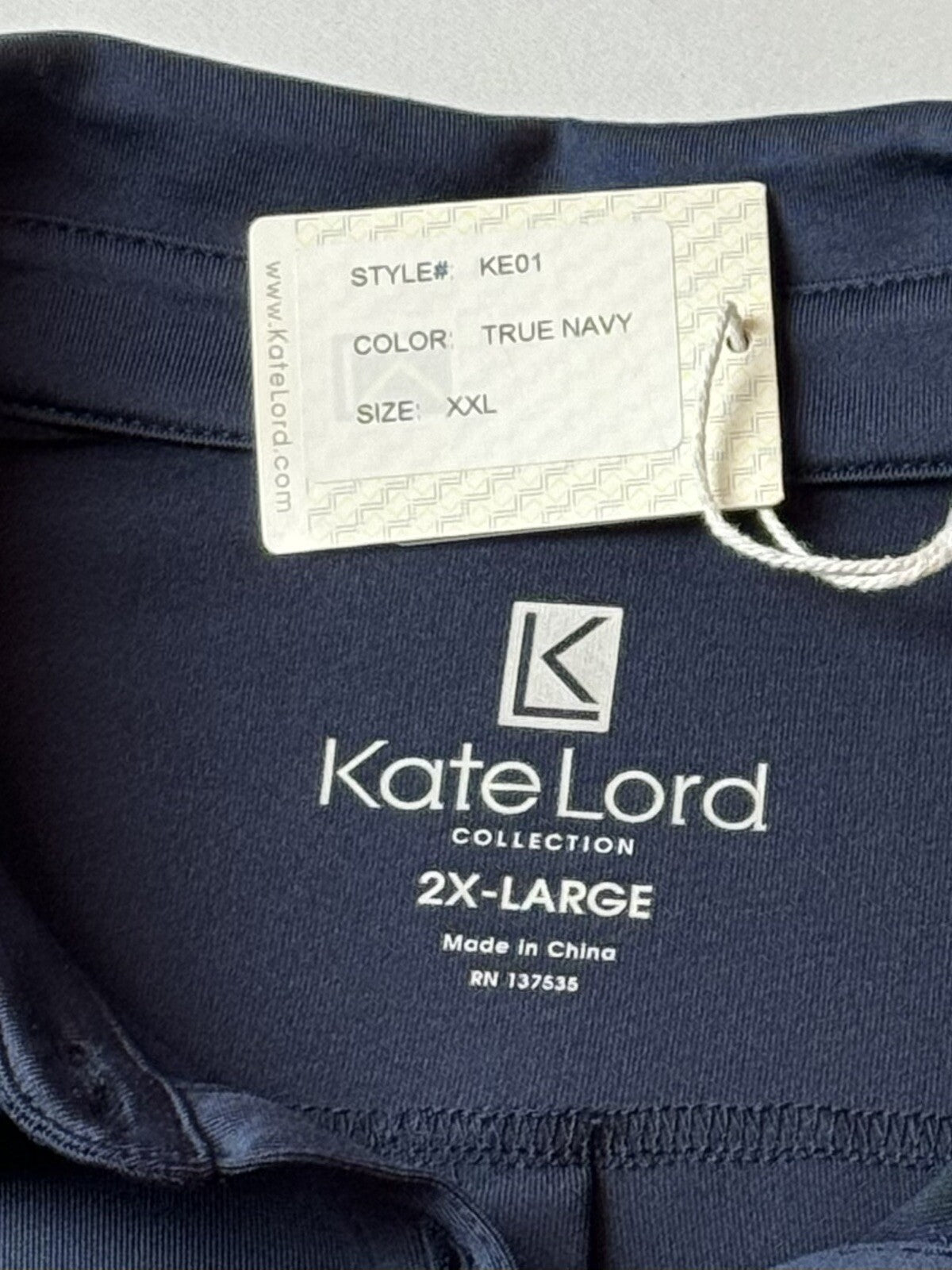 Kate Lord Women’s Size 2XL Short Sleeve Polo Golf Shirt Navy.   (B.53)