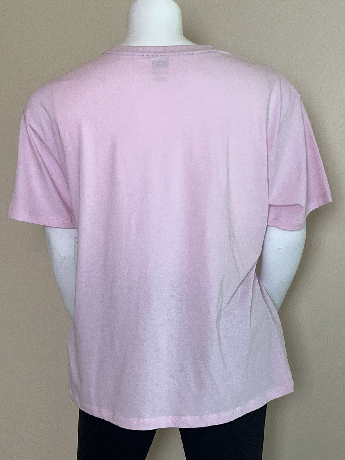 DKNY Women's Short Sleeve Shirt Size XL Pink Logo (B.03)