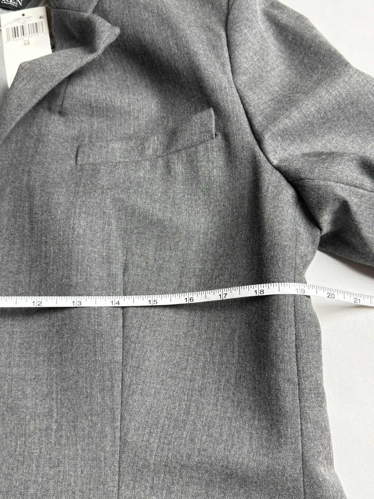 $395 Lauren Ralph Lauren Women's Blazer One Button Gray Sz 12 (B.138)