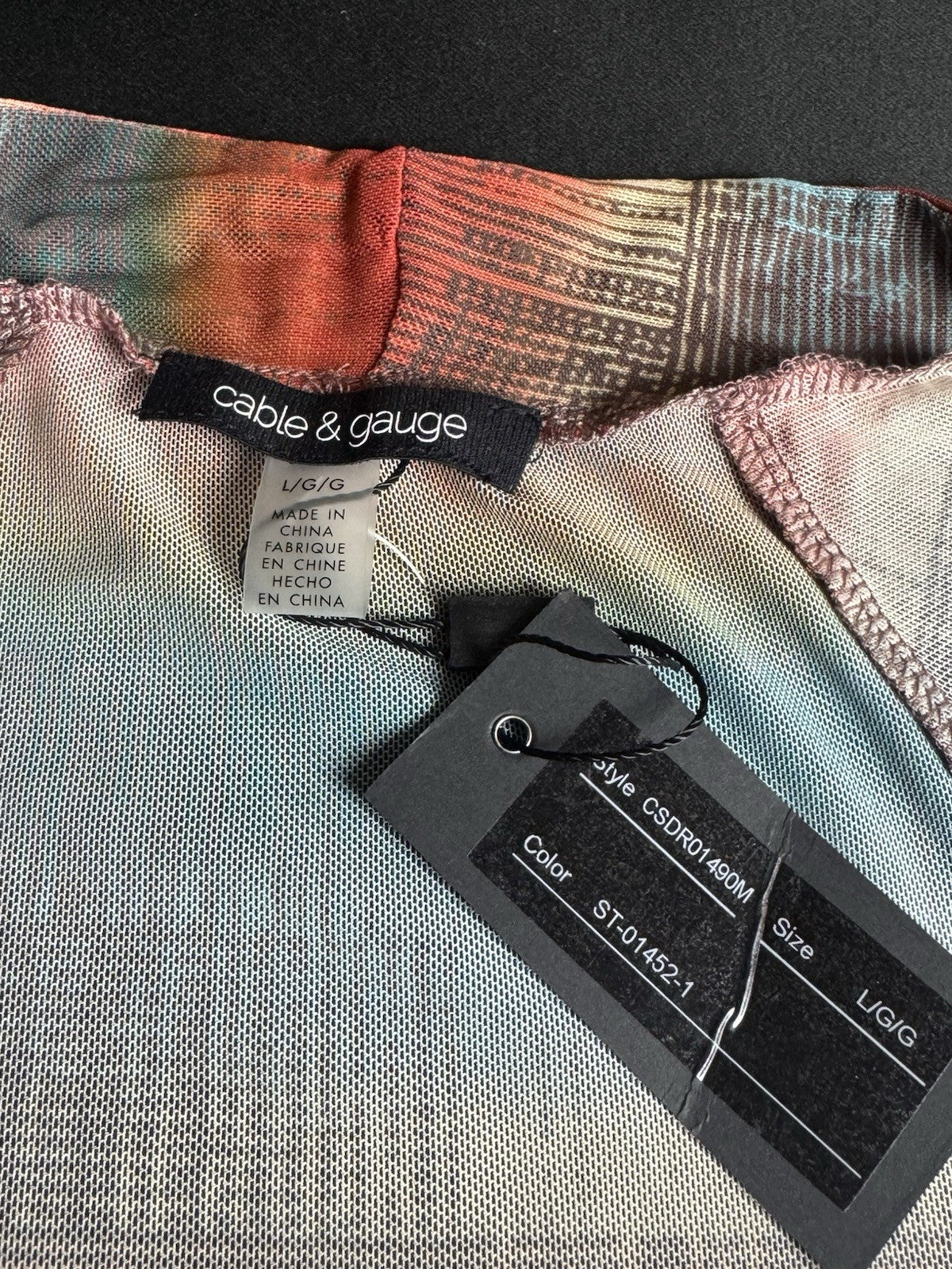 Cable & Gauge Bodycon Dress Multi Sz L.  (B.173)