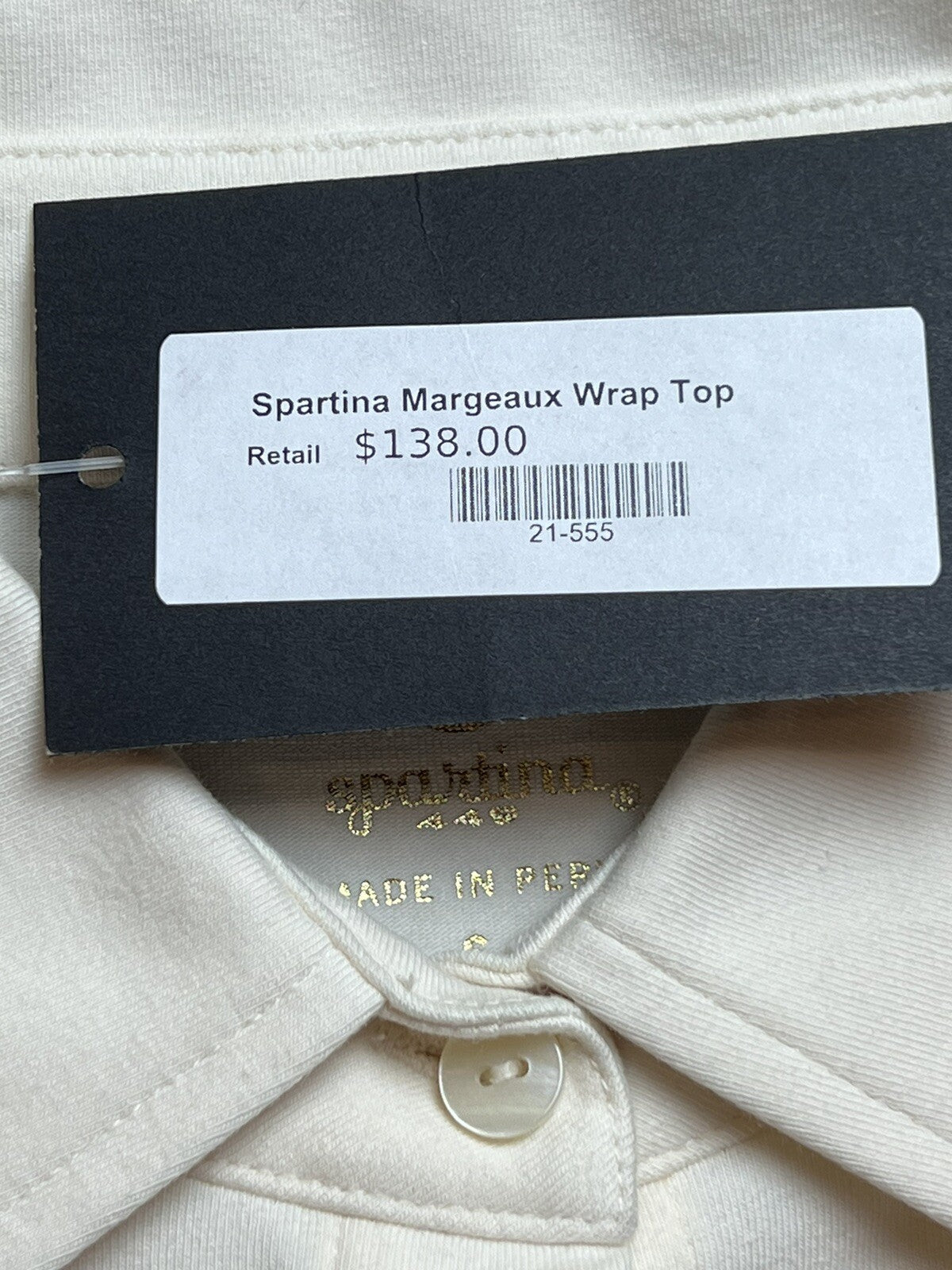 Spartina 449 Women’s Top Sz L Golf Long Sleeve Blouse Ivory