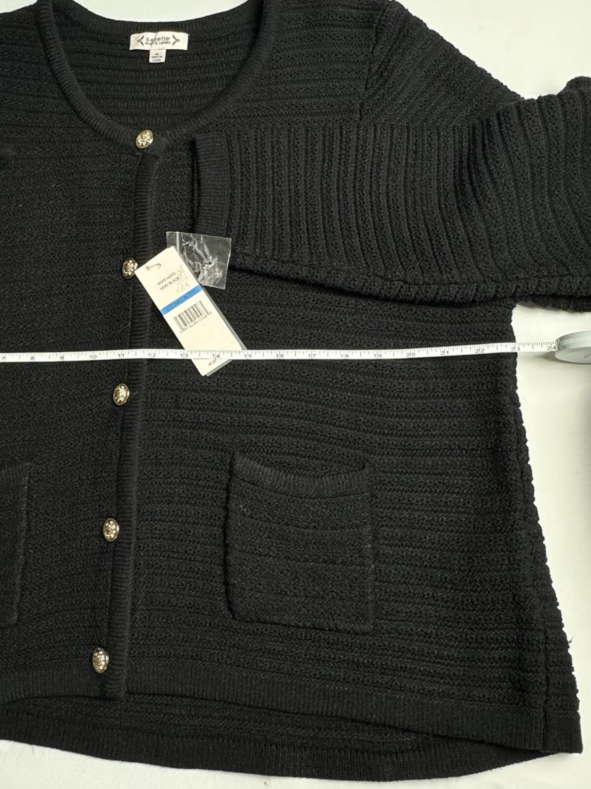 $128 NANETTE LEPORE Women’s Black Tweed Jacket Sz XL    (B.94)