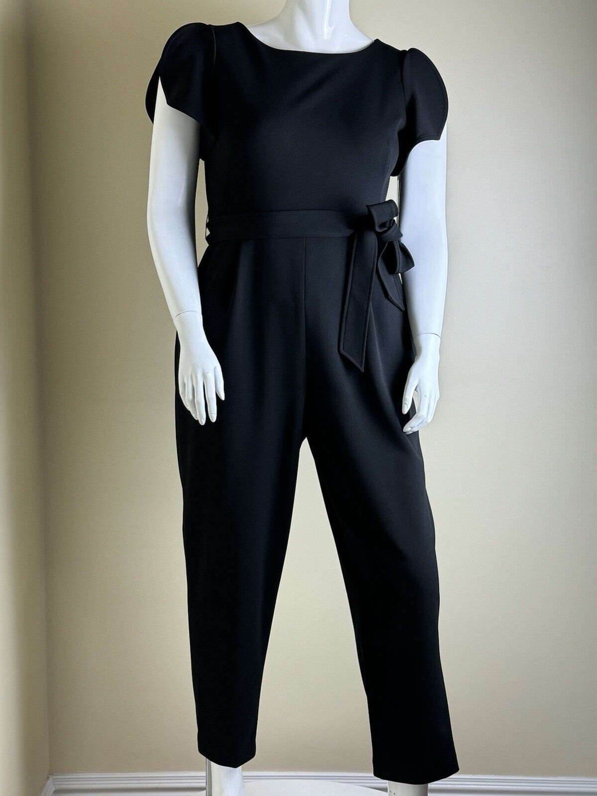 $139 Calvin Klein Women's Black Belted Jumpsuit Sz 14.    (B.11)