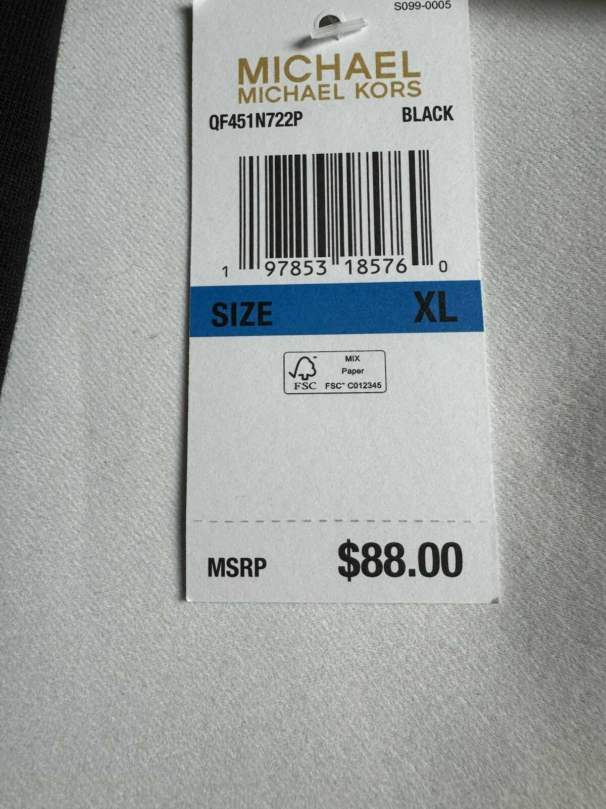 $88 Michael Kors Women’s Shirt Suede Logo Sz XL.  (B.127)