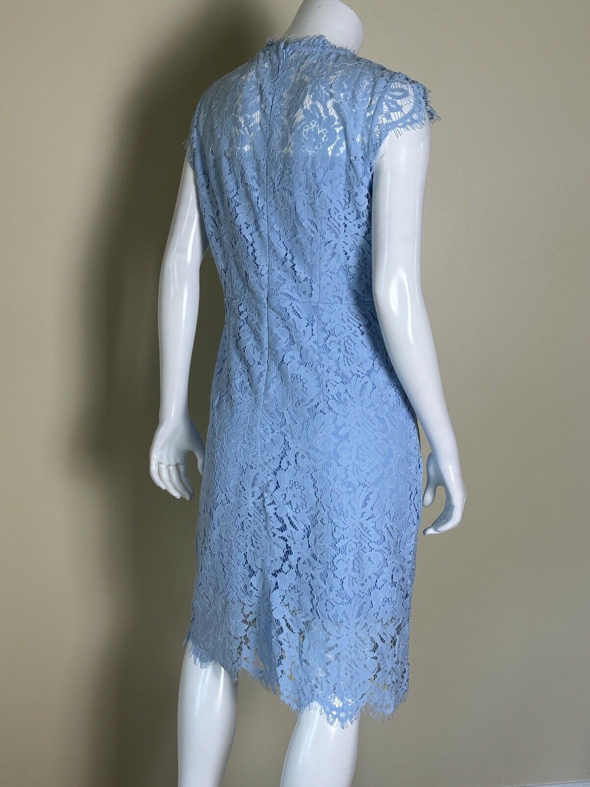 MEROKEETY Women's Floral Lace Short Sleeve Party Cocktail Dress Blue Sz L