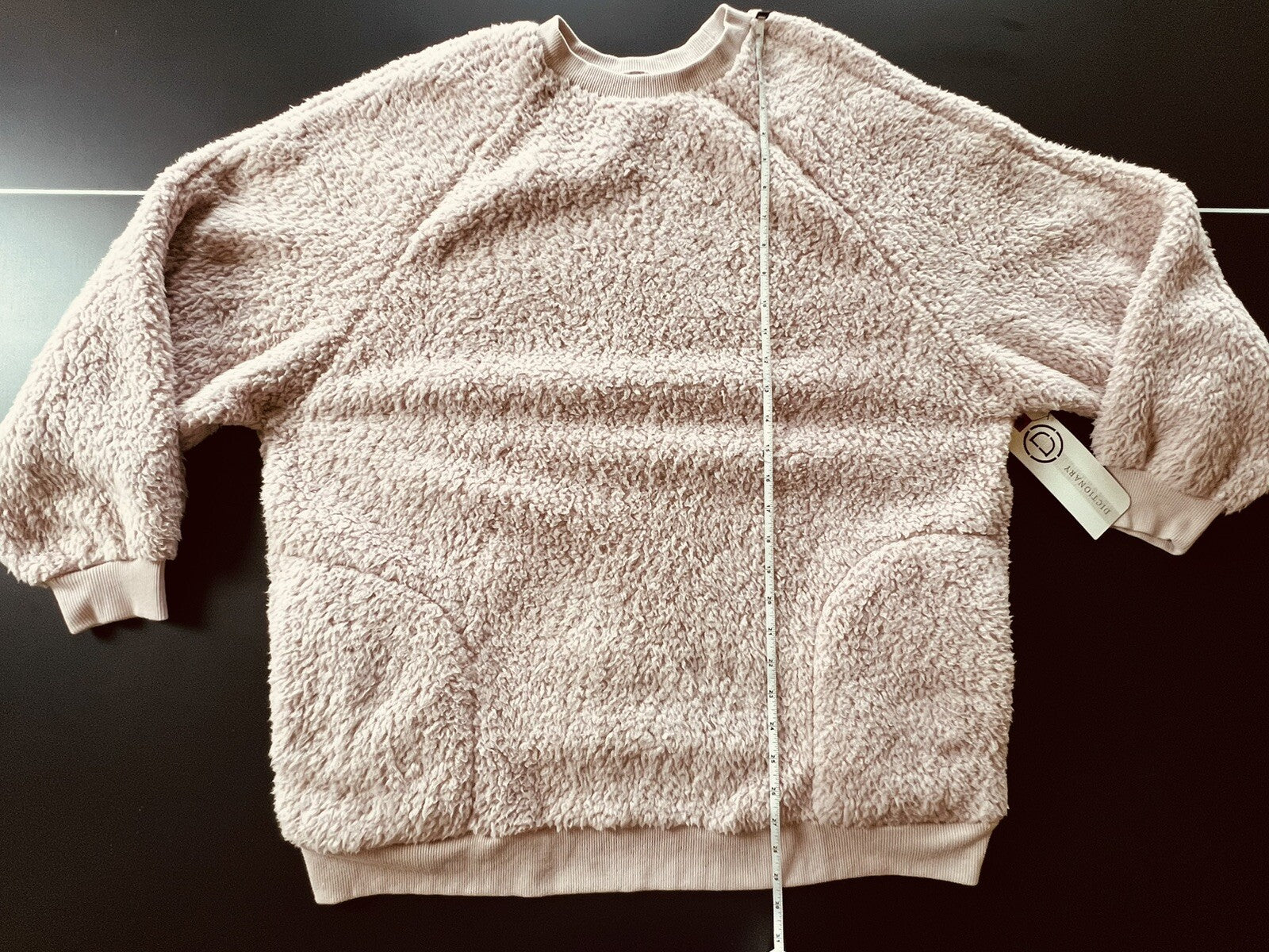 Dictionary Women’s Big Fluffy Sweater Sz L Pink NEW