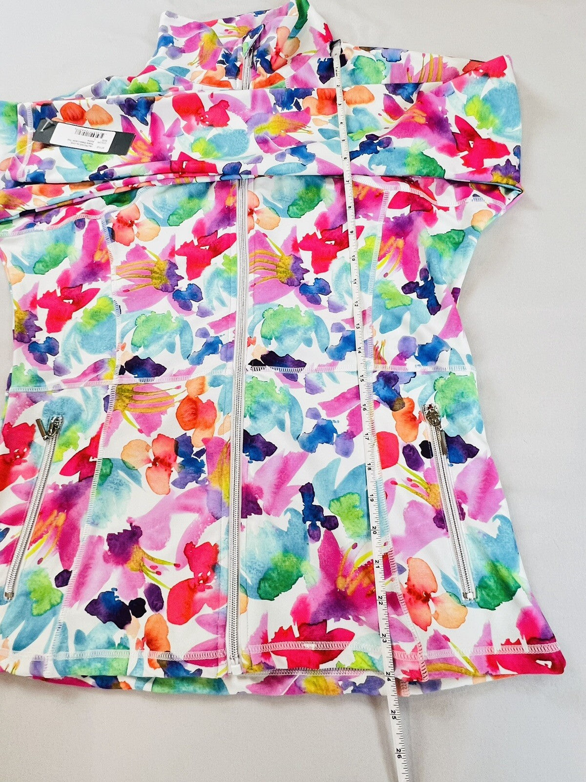 SKIE Women's Golf Long Sleeve Full Zip Sweatshirt Sz L Multicolor Floral