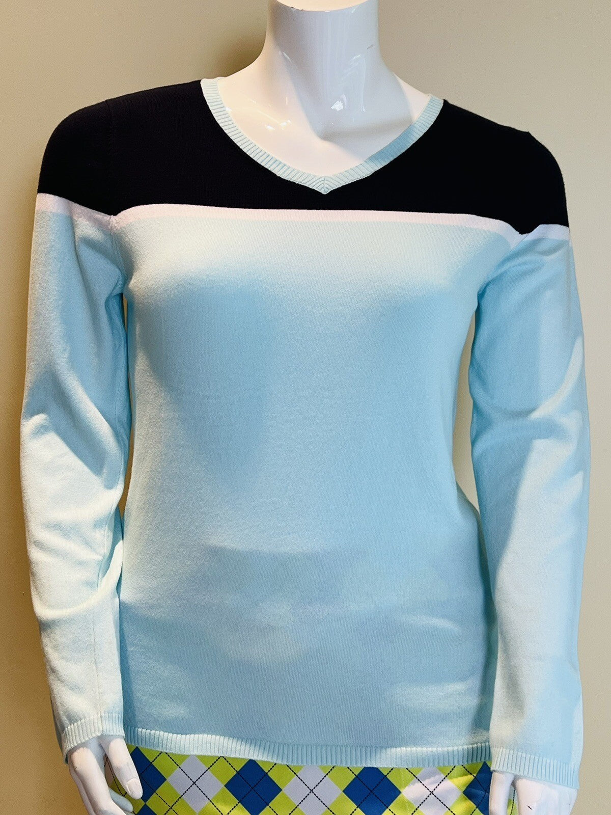 Sport Haley Women’s Long Sleeves Pullover Sweater Sz L Blue (10)