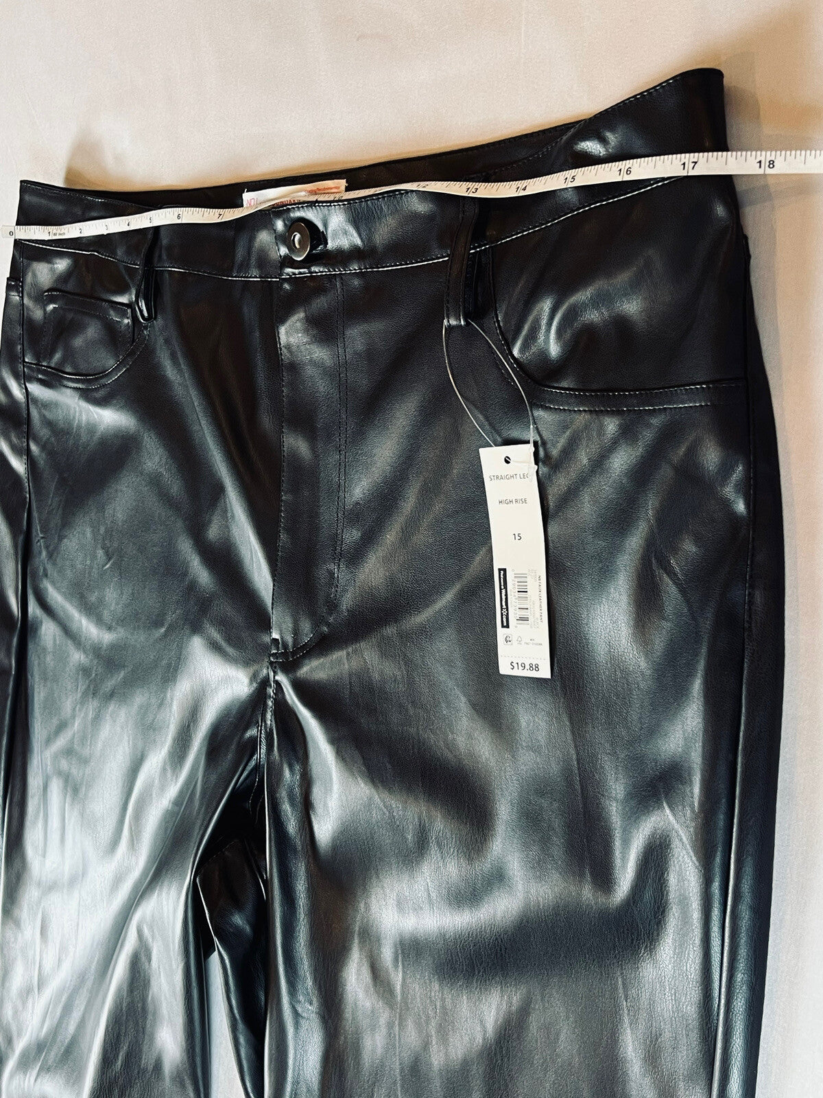 No Boundaries Women’s Faux Leather Black Pants Size 15