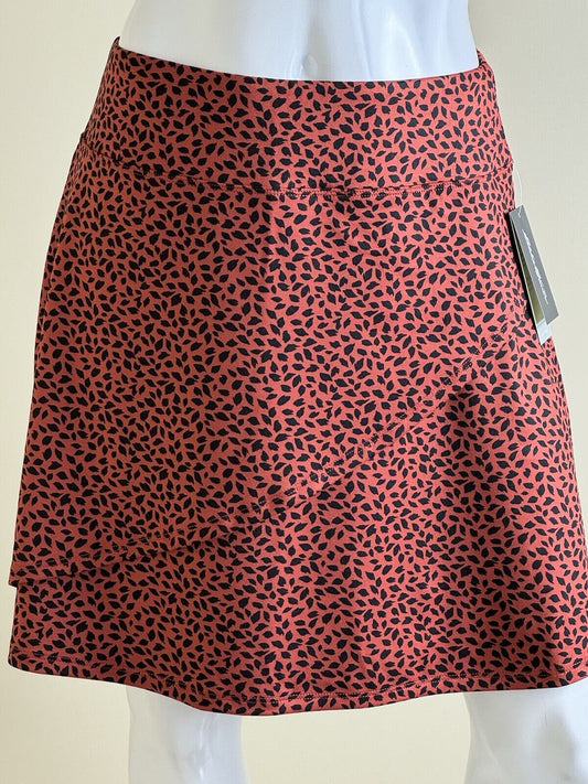 Eddie Bauer Skirt Women’s Sz M Orange Leopard Animal Print Kacey (B.79)