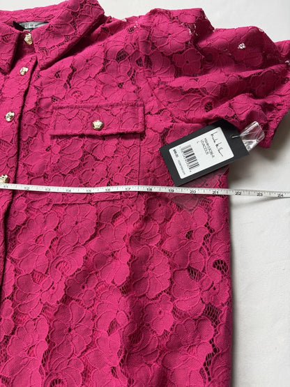 $88 Nicole Miller Women’s Lace Blouse Top Sz L  (B.135)