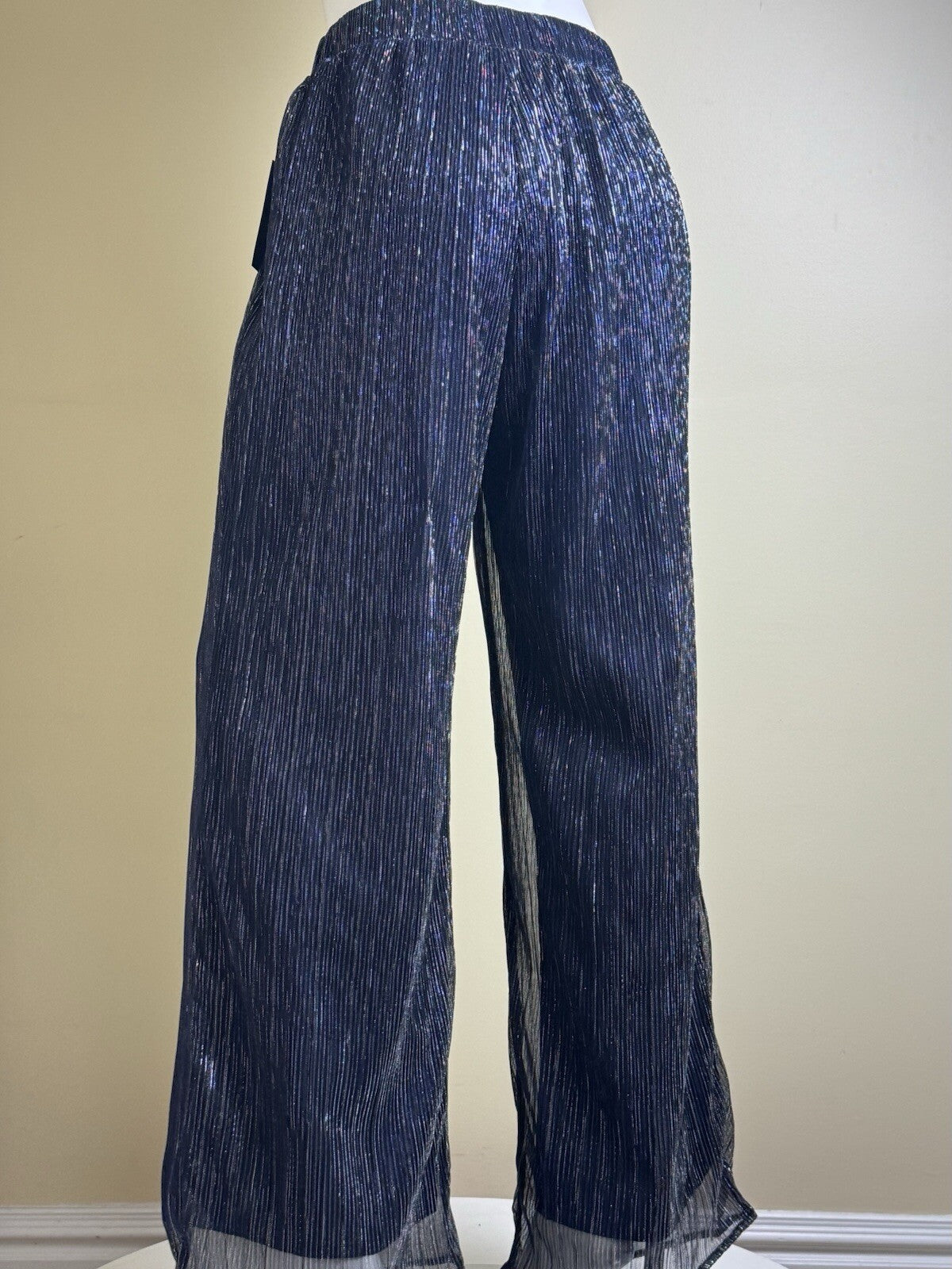$99 JM Studios by John Meyer Women's Sparkle Blue Pants Sz M (B.142/1)
