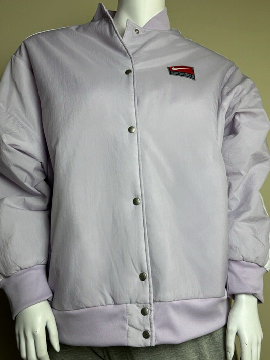 NIKE sportswear Womens bomber jacket Nike Logo Size XL Purple