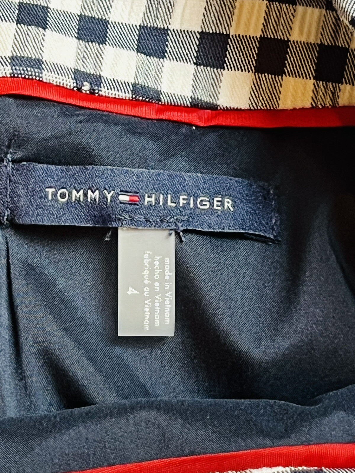 $89 Tommy Hilfiger Size 4 A Line Skirt Navy White