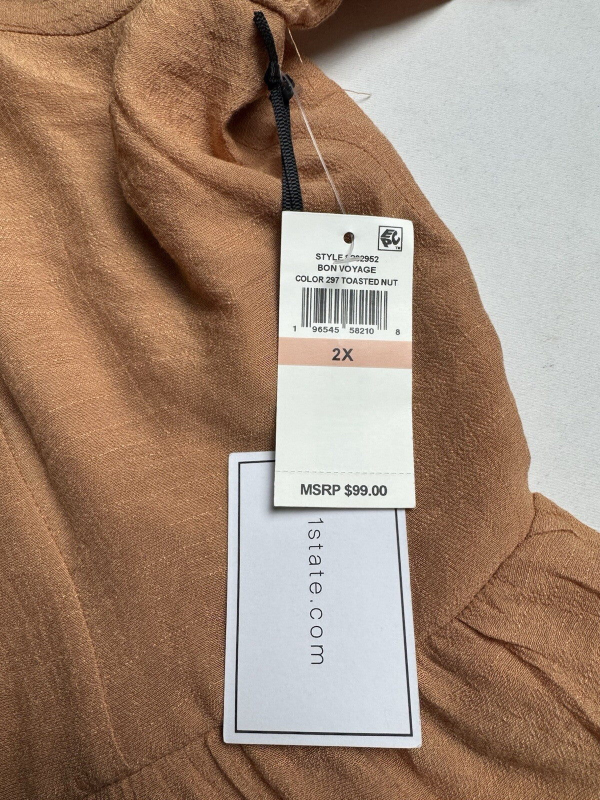 $99 1 State Women’s Toasted Nut Color Dress Sz 2X    (B.144)