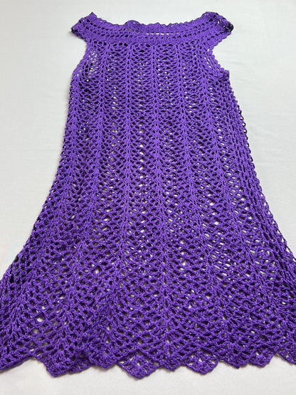 $140 Vertigo Women’s Purple Crochet Top Sz L