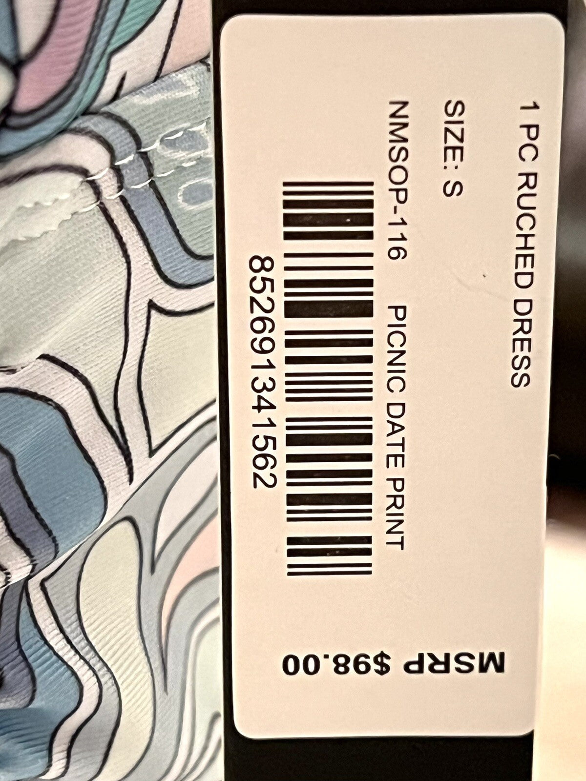 $98 Nicole Miller One Pc Swimsuit Paisley Print Sz S Blue Gray