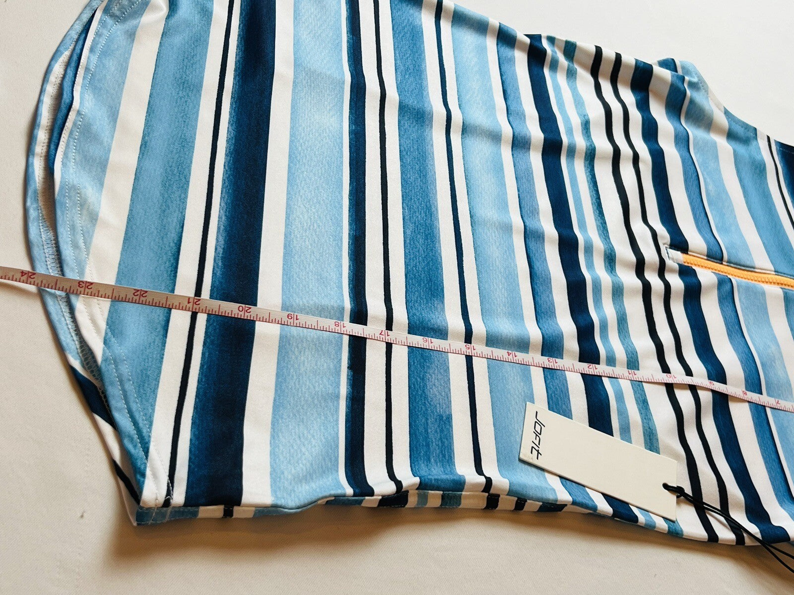 JOFIT Women's Golf Polo Shirt/Top Size XS White Blue Stripes         (18)