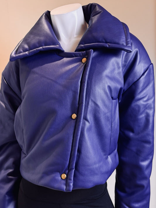 $278 Rebecca Minkoff Women's Cropped Padded Jacket Sz L. (B.123)