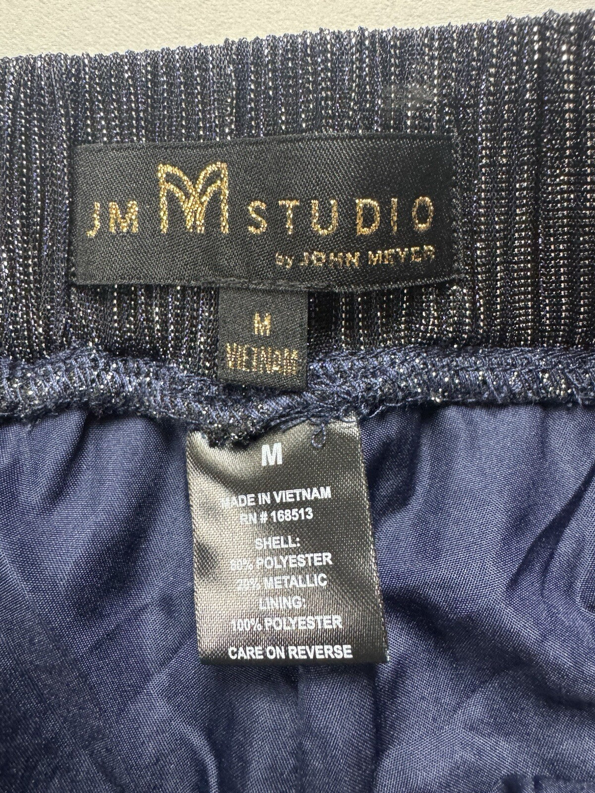 $99 JM Studios by John Meyer Women's Sparkle Blue Pants Sz M (B.142/1)